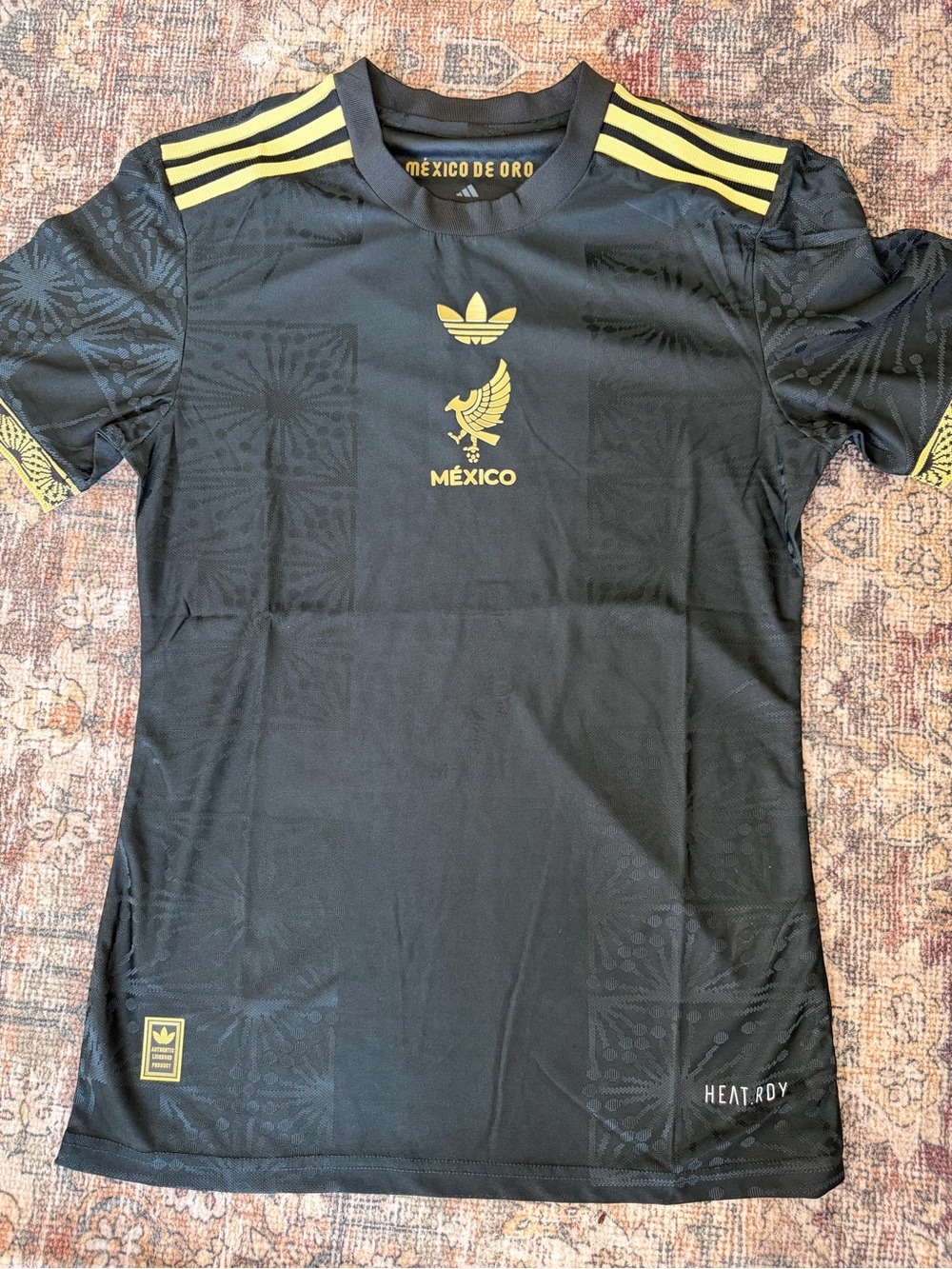 Adidas Men's 2024 Mexico Jersey Black and Gold SMALL ($160 Retail)